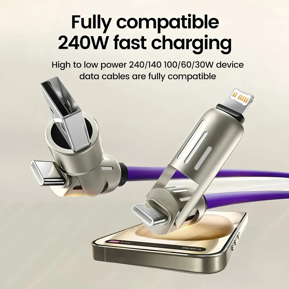 4-in-1 Silicone Fast Charging Cable