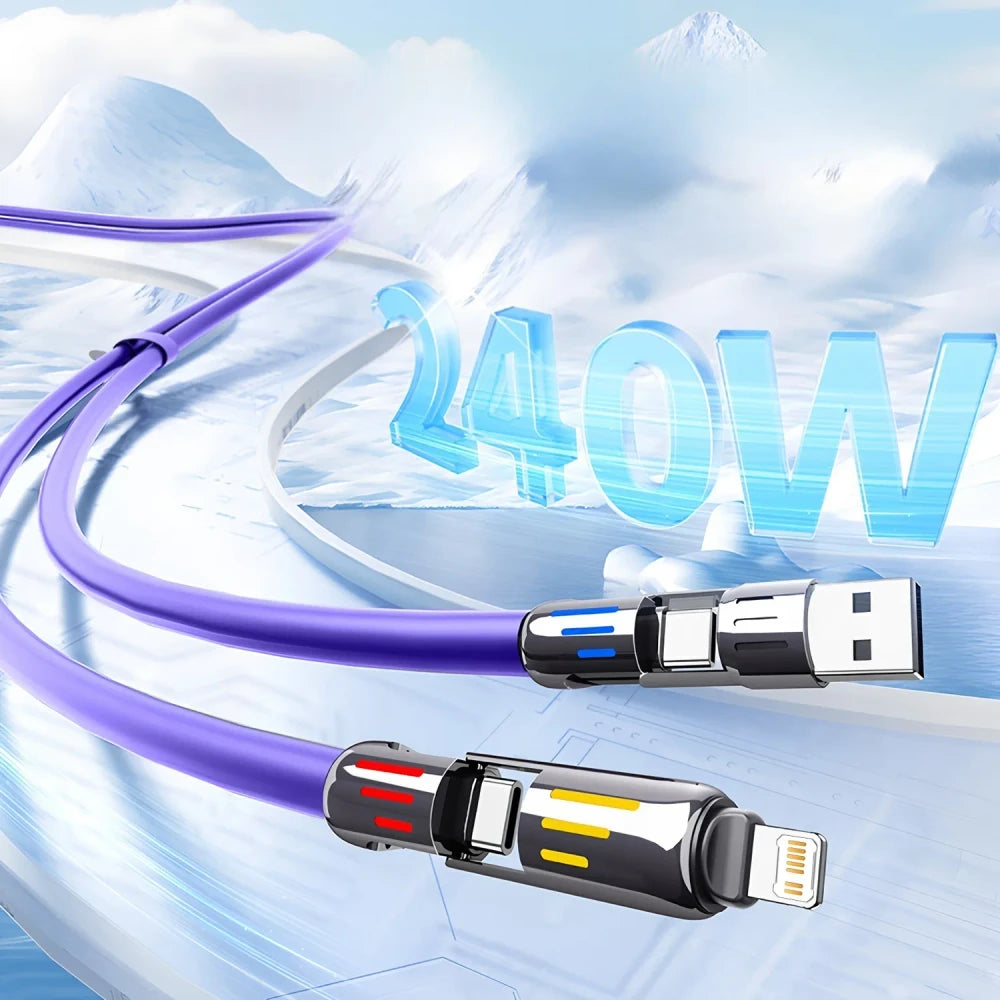 4-in-1 Silicone Fast Charging Cable