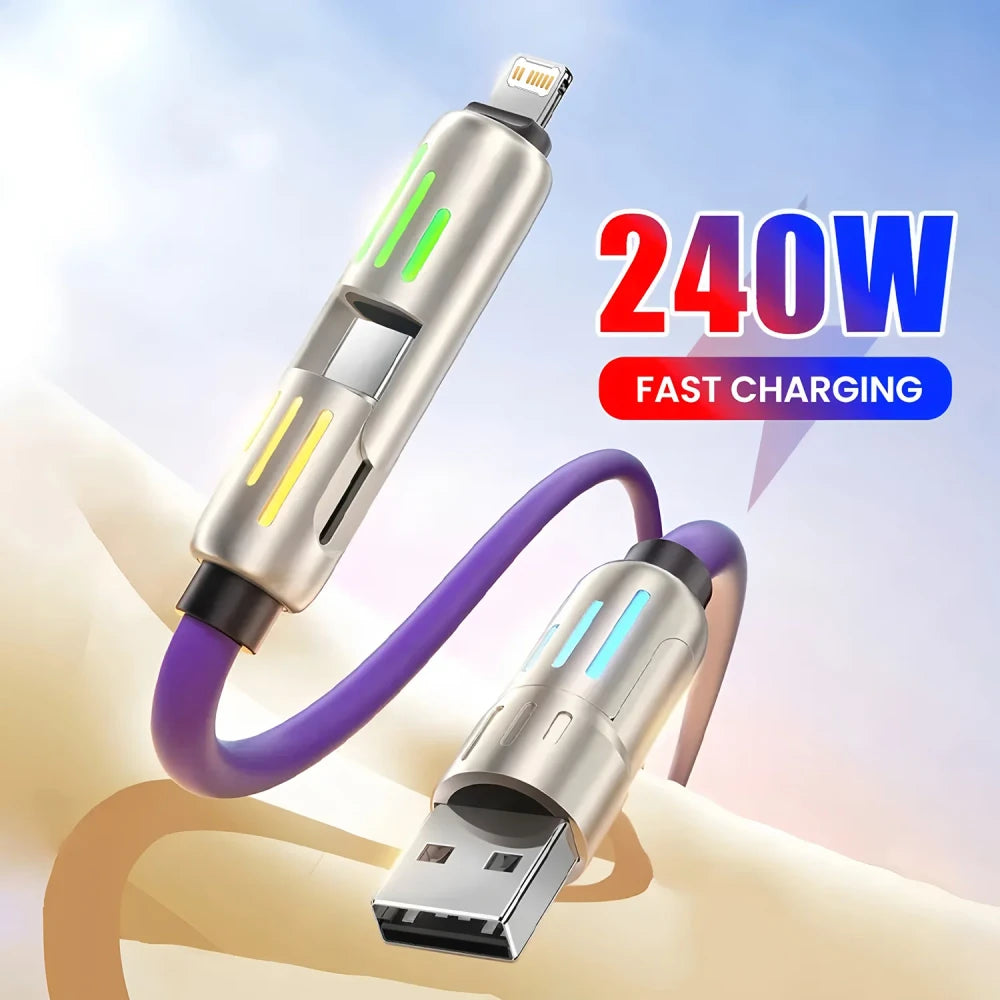 4-in-1 Silicone Fast Charging Cable